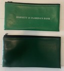 2 Vintage Barnett Bank Florida Zipper Money Deposit Bag pouch s From 1960 s-70 s