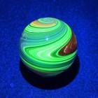 Contemporary Handmade Art Glass Marble 1 03  Uv Reactive Colorful Wigwag Swirls 