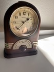 Vintage Clock Seiko Retro Radio Style Quartz Brown Gold Trim Japan Pre Owned 