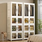 Portable Wardrobe Closet Foldable Clothes Cabinet Oraganizer W  3pcs Storage Box