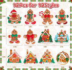 12pcs Gingerbread Ornaments For Christmas Tree Decorations  Plastic Gingerbread