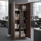 71  Tall 4 Tier Wooden Storage Cabinet W  2 Doors large Capacity For Home Office