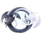  Chinese Feng Shui Ying Yang Day Night Twin Nemesis Dragon Round Wall Mirror 
