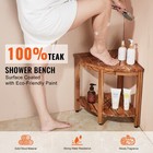 18 5  Corner Shower Bench Stool W storage Shelf Waterproof Bathroom Seat Chair