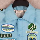 Auburn Girl Scout Jacket Girls 14-16 Blue Badges 80s 90s San Fernando Valley Cal