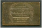 Hamburg Bremen Fire Insurance Co  Brass Award Desk Piece paperweight  L313