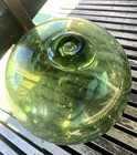Antique Japanese 14  Glass Fishing Float  Green  Kanji      north Mark 