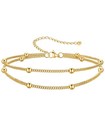 Waterproof Layered Anklets For Women - Stainless Steel  No Tarnish  Adjustable 8