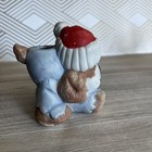 Vintage Giftco Inc 1988 Santa Dog Candle Holder Christmas Holiday Hand Painted