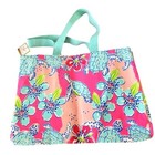 Nwt The Royal Standard Extra Large Canvas Tote Bag Turtles Flowers