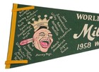 Vintage 1957-58 Milwaukee Braves World Series Champs 29  Pennant Very Rare Mint
