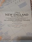 National Geographic Fold Out Wall Map New England June 1955 Vintage