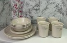 Vintage Corelle English Breakfast Dinnerware Set Corning 16 Pc Plates Bowls Mugs