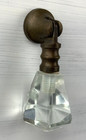 Vtg-brass Tear Drop Glass Drawer Pull Handle Furniture  Cabinet Knob Hardware