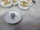 Chanel 10 Buttons   20 Mm  White  Gold Tone  Metal    This Is For 10