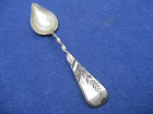Unknown Maker Sterling Silver 5 1 2  Egg Spoon Lovely Bright Cut Engraved Floral
