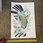 American Traditional Tattoo Flash Art Original Vintage Signed By Artist 