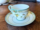 Villeroy   Boch Heinrich Golden Birds Footed Cup   Saucer Bone China -never Used