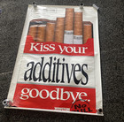 Vintage Winston Cigarettes Kiss Your Additives Goodbye Vinyl Banner Tobacco Ad