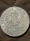 1904 Mecklenburg-schwerin Germany 5 Funf Mark 90  Silver - Wedding J    87 Km  334