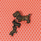 1940s 50s Sealyham Terrier Dog Family Figurines   Pin   Brooch