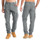 Mens Cargo Combat Work Trousers Chino Cotton 6 Pocket Full Pant  size 32-44