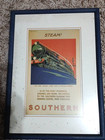 Set Of 3 Framed Railroad Streamliner Train Color Art Vintage Print Ad