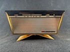 1964 Bulova Embassy 1110 Transistor Radio   Clock Vtg Swivel Brass Japan Rare
