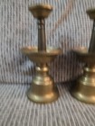 Exquisite Pair Of Solid Brass Collared Candlestick Holders 
