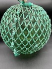Vintage 12    Japanese Green Glass Fishing Float Ball W net