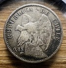 1916 Chile 20 Centavos - Actual Silver Coin Shown - Free Shipping Inv 145