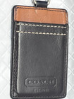 Coach Id Lanyard Dark Brown Leather Badge Holder