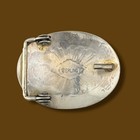 Vintage Southwestern Sterling Silver Turquoise Concho Belt Buckle Small Size