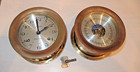 Vintage Airguide   Barometer Matching Pair Ships Bell Video Working