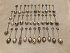 Set Of 32 Silver Plate Chrome Souvenir Spoons Australia  New Zealand  S  Africa