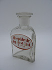  antique  Morphine Bottle   Apothecary Jar    Clear Glass   Enamel Label C1890
