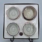 2 Mixed Sets Of 4 Towle Glass Silverplate Crystal Drink Coasters Italy Vtg Read