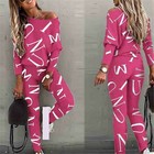 Summer Tracksuit Lounge Letter Womens Suit Sports Wear Print Tops