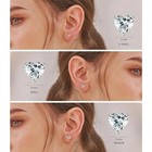 925 Sterling Silver Heart Shaped Stud Earrings Cubic Zirconia Solid Jewelry New