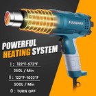 2000w Heat Gun Hot Air Wind Blower Dual Temperature   5 Nozzles Power Heater New