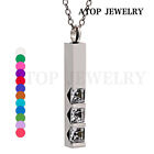 New Crystal Urn Necklace For Ashes Cremation Pendant Keepsake Memorial 12 Colors
