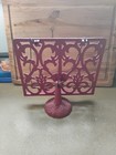 Vintage Cast Iron Cookbook Book Stand Recipe Holder Display Heart Music Bible