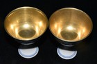 3 2  China Damingchenghua Mark Antique Doucai Gilt Chicken Porcelain Cup Pair