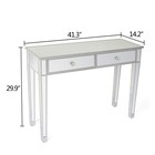 Mirrored Console Table - Glam Entryway Accent Vanity 2 Drawer Desk Silver