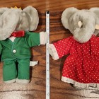 Vintage King Babar The Elephant   Queen Celeste Plush Dolls Stuffed Animal Eden
