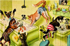 Kitty Cats Bath Time Fun Mischief Vintage Image 2 X 3 Fridge Refrigerator Magnet