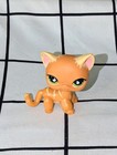 Littlest Pet Shop Lps  525 Shorthair Orange Puzzle Cat Striped Green Eyes Figure
