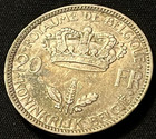 Belgium - Leopold Iii - Silver 20 Francs -1935 - Km  105 - Toned 
