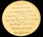 Gold Plated Alcoholics Anonymous 8 Year Aa Medallion Coin Token Chip Sobriety