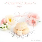 50 Pcs 3x3x3  Clear Plastic Pvc Folding Box Party Favor Wedding Retail Packaging